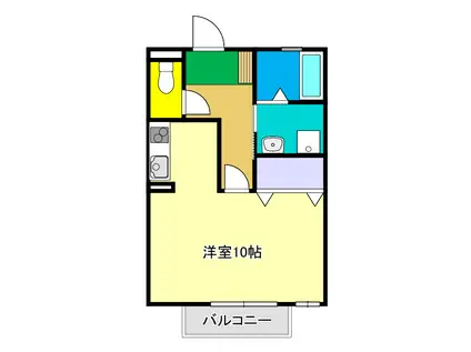 輝パレス(ワンルーム/1階)の間取り写真