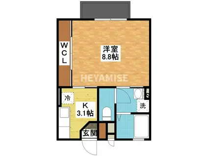 ショコラハウス(1K/2階)の間取り写真