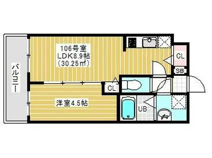 プラージュ幕張(1LDK/1階)の間取り写真