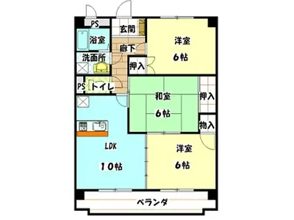 第5田中ビル(3LDK/2階)の間取り写真