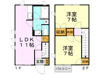 グリーンスペース(2LDK/1階)の間取り写真
