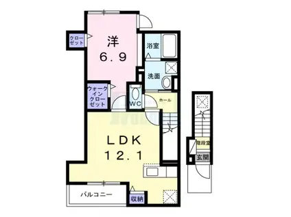 マーレ長崎(1LDK/2階)の間取り写真