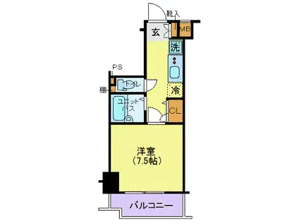 クレイシア北千束(1K/2階)の間取り写真