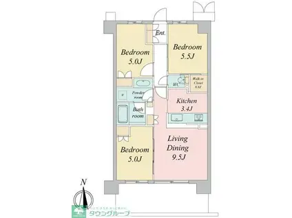 トラープランド蒼麗館(3LDK/1階)の間取り写真