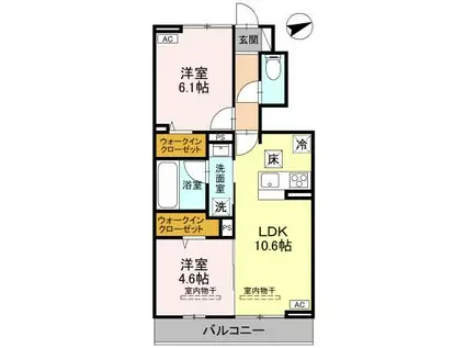 リンクベース2(2LDK/1階)の間取り写真