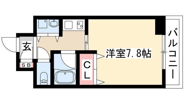 AXIS桜通内山(1K/14階)の間取り写真