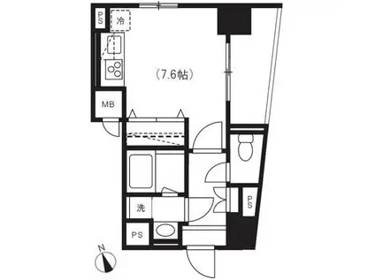 フォレストヒルズ立川(ワンルーム/4階)の間取り写真