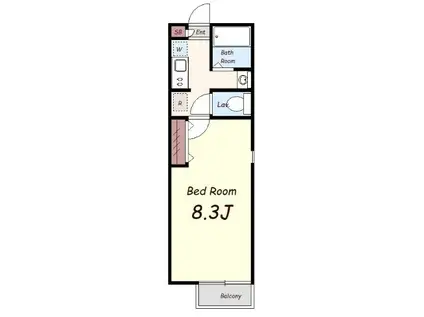 フォンテーヌ北町(1K/2階)の間取り写真