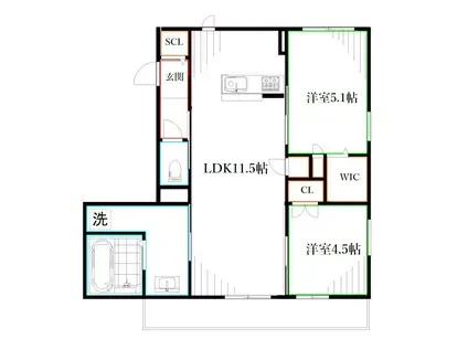 GRACEFUL RESIDENCE(2LDK/3階)の間取り写真