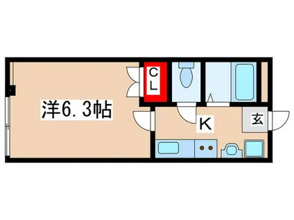 ブルーハイム(1K/1階)の間取り写真