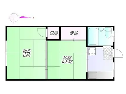 田島ハウス(2K/2階)の間取り写真