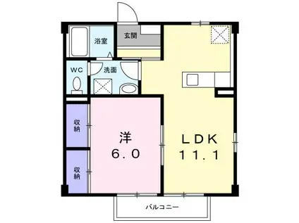 ブランマージュ(1LDK/1階)の間取り写真