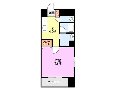 コンコース東堀(1K/8階)の間取り写真