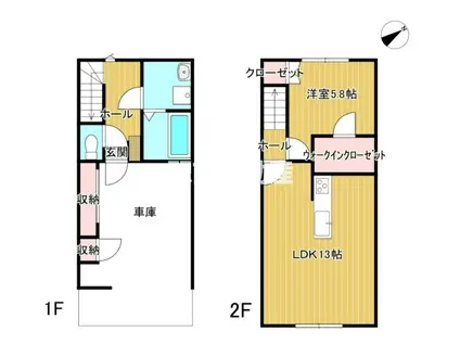 GARAGE HOUSE AIKAWA(1LDK/1階)の間取り写真