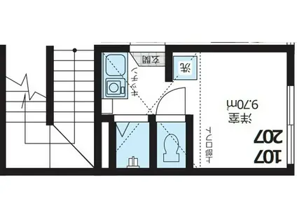 COZY HOUSE駒沢(ワンルーム/2階)の間取り写真