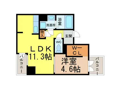 ACER(1LDK/3階)の間取り写真