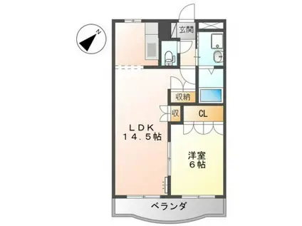 プロニティ東建(1LDK/2階)の間取り写真