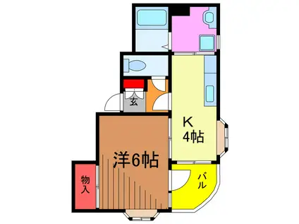 ムーンハイツマリコ6(1K/2階)の間取り写真