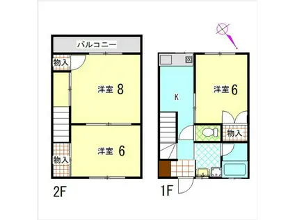テラスハウス田中1号棟(3K/1階)の間取り写真