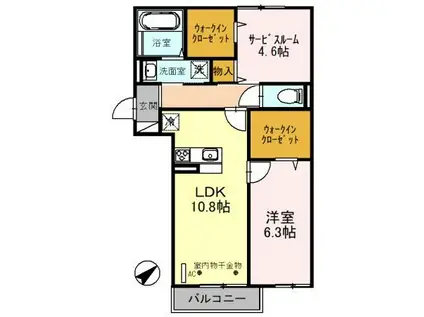 セレーノ(1SLDK/2階)の間取り写真
