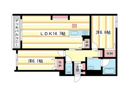 シャーメゾン グリナージュ(2LDK/1階)の間取り写真