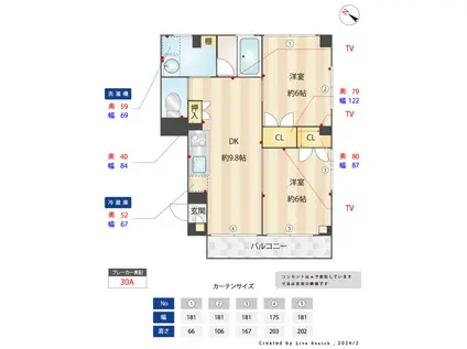 サンライズのぞみ(2DK/2階)の間取り写真