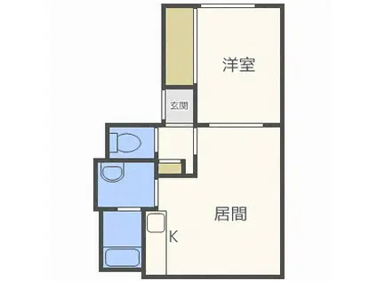 リ・バーク前田 RE BARK(1LDK/2階)の間取り写真