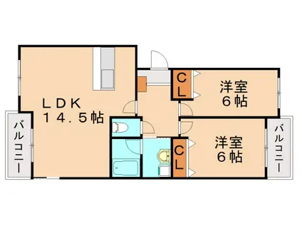 メゾン森下駅前(2LDK/3階)の間取り写真