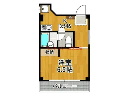 昭和ビル(1K/4階)の間取り写真