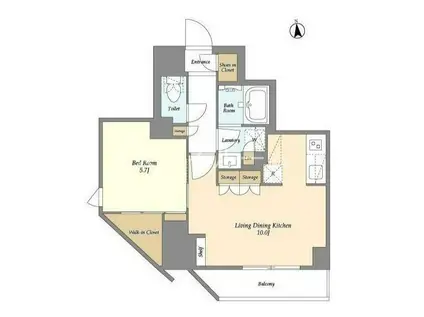 グランカーサ蒲田ウエスト(1LDK/2階)の間取り写真