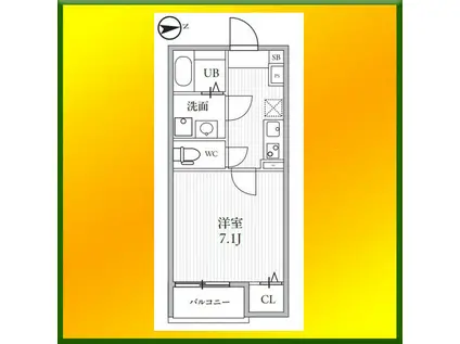TS CUORE西武柳沢(1K/3階)の間取り写真