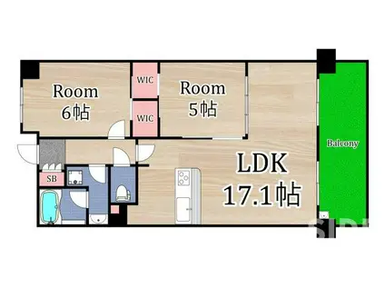 ディモア城東シティ(2LDK/10階)の間取り写真