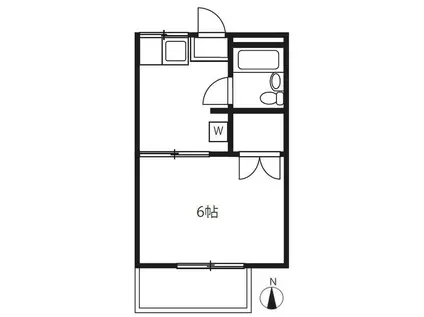 レピュート本八幡(1K/2階)の間取り写真