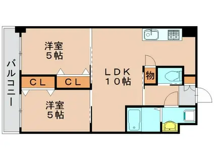 NO.88マリナゲートサンズ(2LDK/7階)の間取り写真