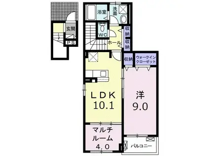 アーバー春山(2LDK/2階)の間取り写真