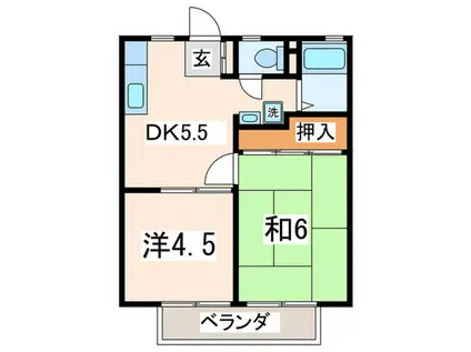 ジョイフルオオサワ(2DK/2階)の間取り写真