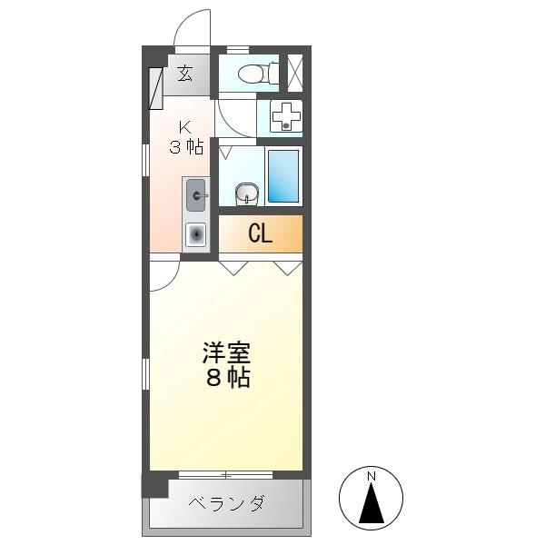 LE DIAMANT BLEUK(1K/2階)の間取り写真