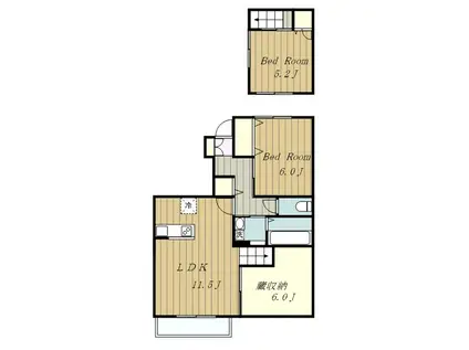 プリマヴェーラ・P(2SLDK/1階)の間取り写真