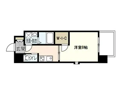 TREE TERRACE平和公園(1K/8階)の間取り写真