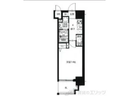 プレイシズ シンオオサカ(1K/3階)の間取り写真