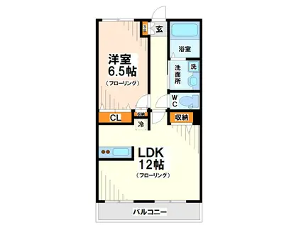ARK-TERRACE多磨(1LDK/1階)の間取り写真