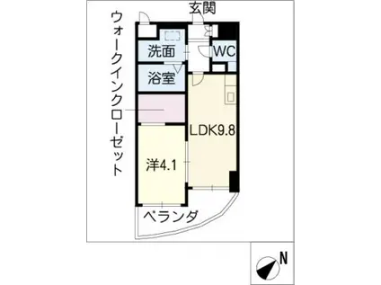 プレディアスタイル葵(1LDK/2階)の間取り写真