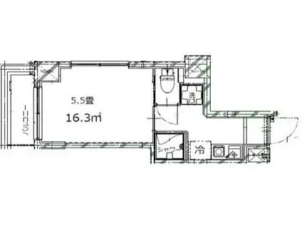 エマーレ日本橋冨沢町(1K/4階)の間取り写真