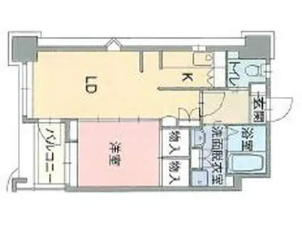 ニューサンリバー11番館(1LDK/3階)の間取り写真