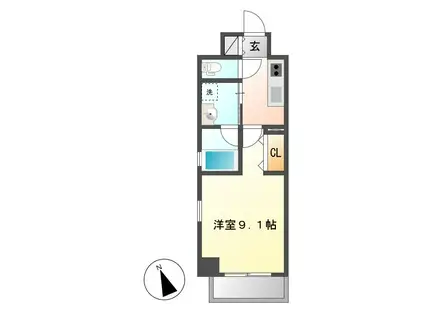 ルミノス千種(1K/10階)の間取り写真