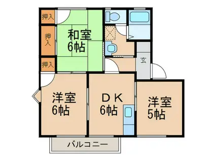 メゾン・ド・シュヴァル(3DK/2階)の間取り写真