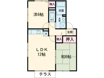 GRACE COTE3番館(2LDK/1階)の間取り写真