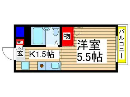 グリーンハイツ(1K/3階)の間取り写真