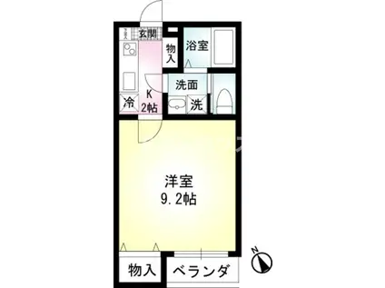 エリーゼヒルズ(1K/2階)の間取り写真