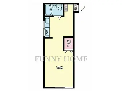 宮入荘(ワンルーム/1階)の間取り写真